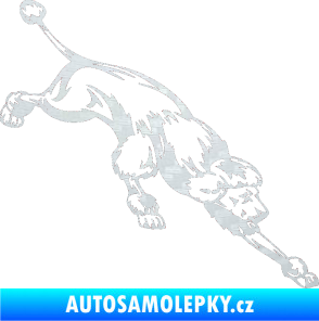 Samolepka Pes 022 pravá Pudl 3D karbon bílý