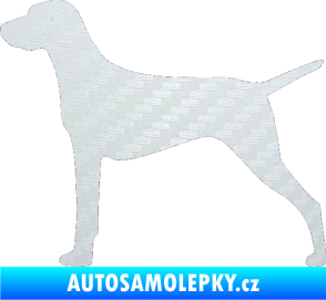 Samolepka Pes 052 levá Ohař 3D karbon bílý