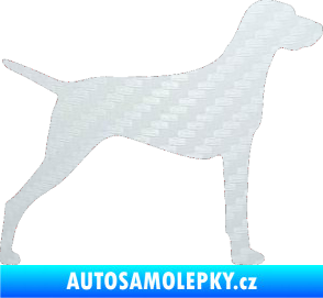 Samolepka Pes 052 pravá Ohař 3D karbon bílý