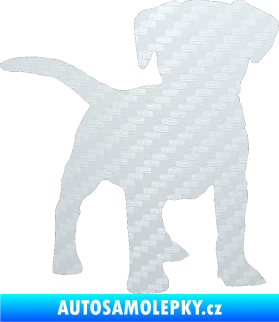 Samolepka Pes 056 pravá štěně 3D karbon bílý