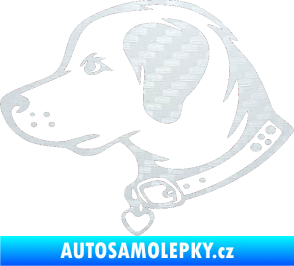 Samolepka Pes 058 levá 3D karbon bílý
