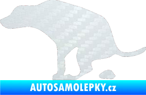 Samolepka Pes 077 levá 3D karbon bílý