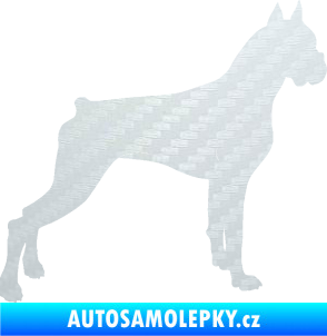Samolepka Pes 087 pravá Boxer 3D karbon bílý