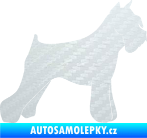 Samolepka Pes 091 pravá Knírač 3D karbon bílý