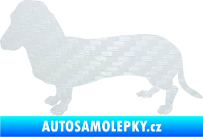 Samolepka Pes 094 levá Baset 3D karbon bílý