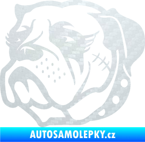 Samolepka Pes 097 levá Buldok 3D karbon bílý