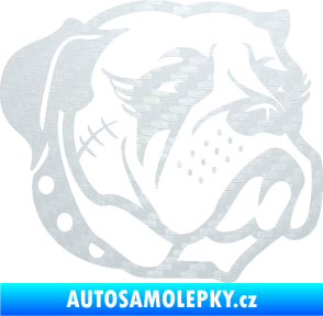 Samolepka Pes 097 pravá Buldok 3D karbon bílý