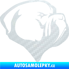 Samolepka Pes 116 pravá pitbull 3D karbon bílý