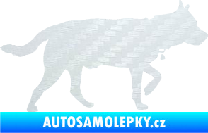 Samolepka Pes 121 pravá německý ovčák 3D karbon bílý