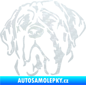 Samolepka Pes 125 levá anglický mastif 3D karbon bílý