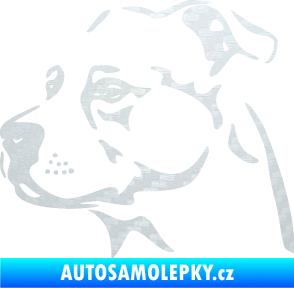 Samolepka Pes 134 levá Stafordširský bulteriér 3D karbon bílý