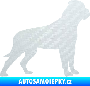 Samolepka Pes 150 pravá bullmastif 3D karbon bílý