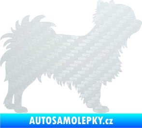 Samolepka Pes 156 pravá čivava 3D karbon bílý