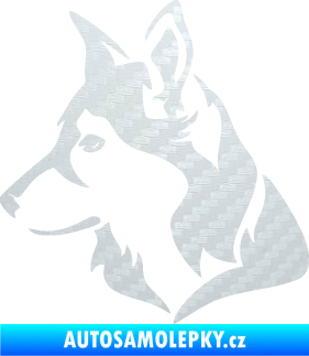 Samolepka Pes 165 levá 3D karbon bílý
