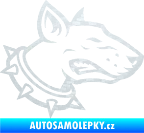 Samolepka Pes 167 pravá pitbull 3D karbon bílý