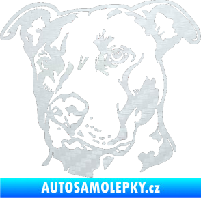 Samolepka Pes 198 pitbull levá 3D karbon bílý