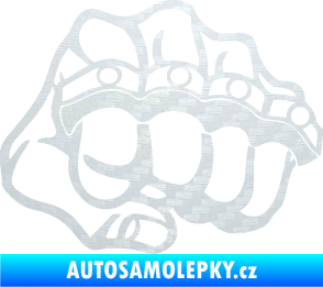 Samolepka Pěst boxer pravá 3D karbon bílý