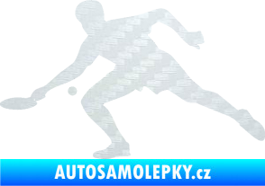 Samolepka Ping pong 001 levá 3D karbon bílý
