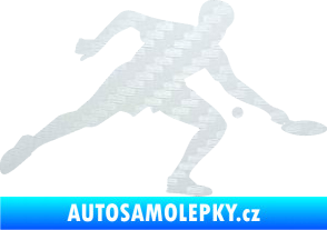 Samolepka Ping pong 001 pravá 3D karbon bílý