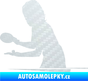 Samolepka Ping pong 005 levá 3D karbon bílý