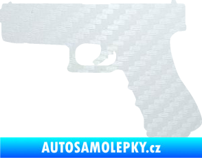 Samolepka Pistole 001 levá 3D karbon bílý