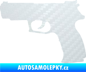 Samolepka Pistole 003 levá 3D karbon bílý