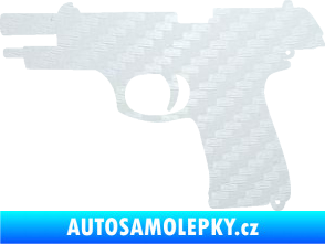Samolepka Pistole 004 levá 3D karbon bílý