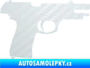 Samolepka Pistole 004 pravá 3D karbon bílý