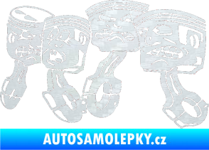 Samolepka Písty levá 3D karbon bílý