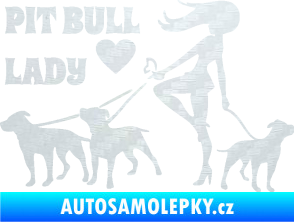 Samolepka Pit Bull lady levá 3D karbon bílý