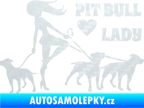 Samolepka Pit Bull lady pravá 3D karbon bílý
