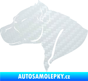Samolepka Pitbull 004 levá 3D karbon bílý