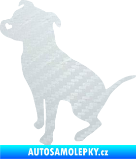 Samolepka Pitbull 005 levá 3D karbon bílý
