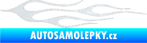 Samolepka Plameny 002 3D karbon bílý