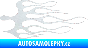 Samolepka Plameny 006 3D karbon bílý