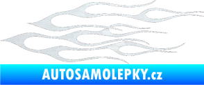 Samolepka Plameny 017 3D karbon bílý