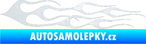 Samolepka Plameny 028 3D karbon bílý