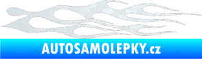 Samolepka Plameny 041 3D karbon bílý