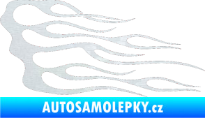 Samolepka Plameny 043 3D karbon bílý