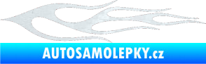 Samolepka Plameny 053 3D karbon bílý