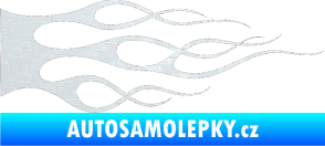 Samolepka Plameny 056 3D karbon bílý