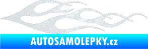 Samolepka Plameny 057 3D karbon bílý