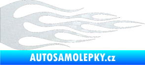 Samolepka Plameny 060 3D karbon bílý