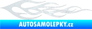 Samolepka Plameny 062 3D karbon bílý