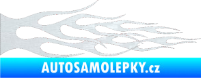 Samolepka Plameny 068 3D karbon bílý