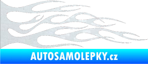 Samolepka Plameny 072 3D karbon bílý