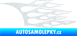 Samolepka Plameny 094 3D karbon bílý