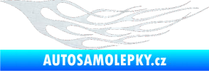 Samolepka Plameny 097 3D karbon bílý