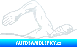 Samolepka Plavání pravá 002  3D karbon bílý