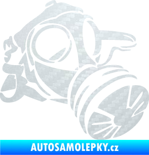 Samolepka Plynová maska pravá 3D karbon bílý